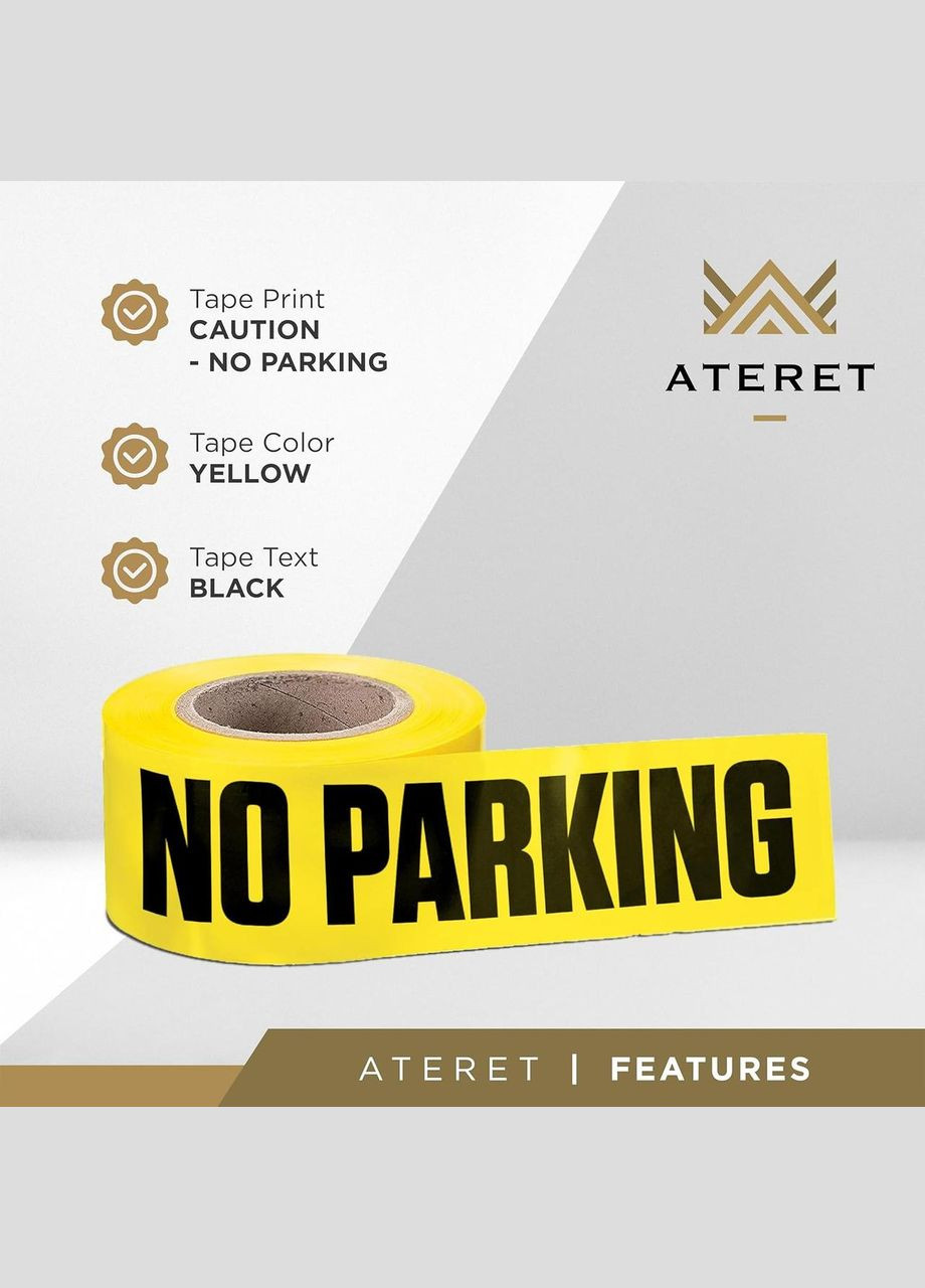 Попереджувальна стрічка ATERET 7,62 см х 305 м, 2 пачки, для небезпечних зон і декору No Brand (302237994)