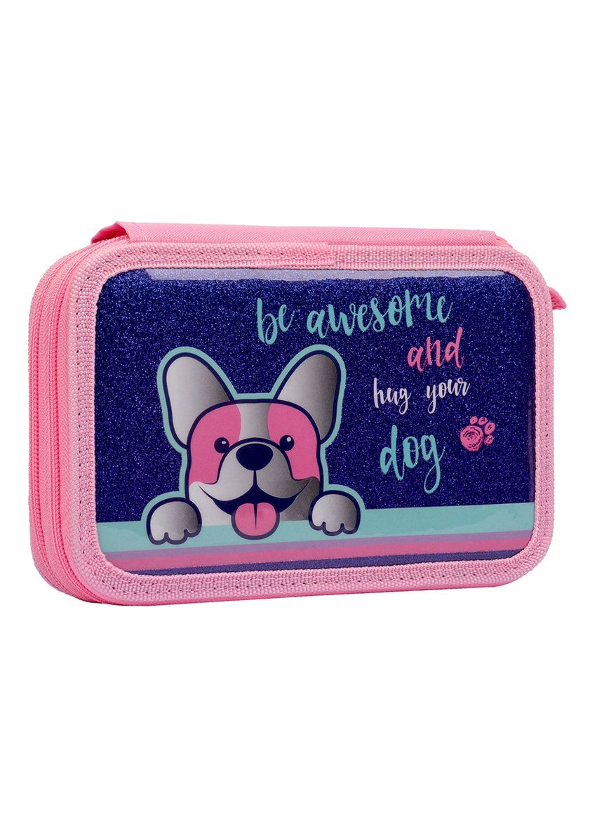 Пенал твердий 1Вересня подвійний HP-01 Corgi фіолетовий 1 Вересня (260948642)