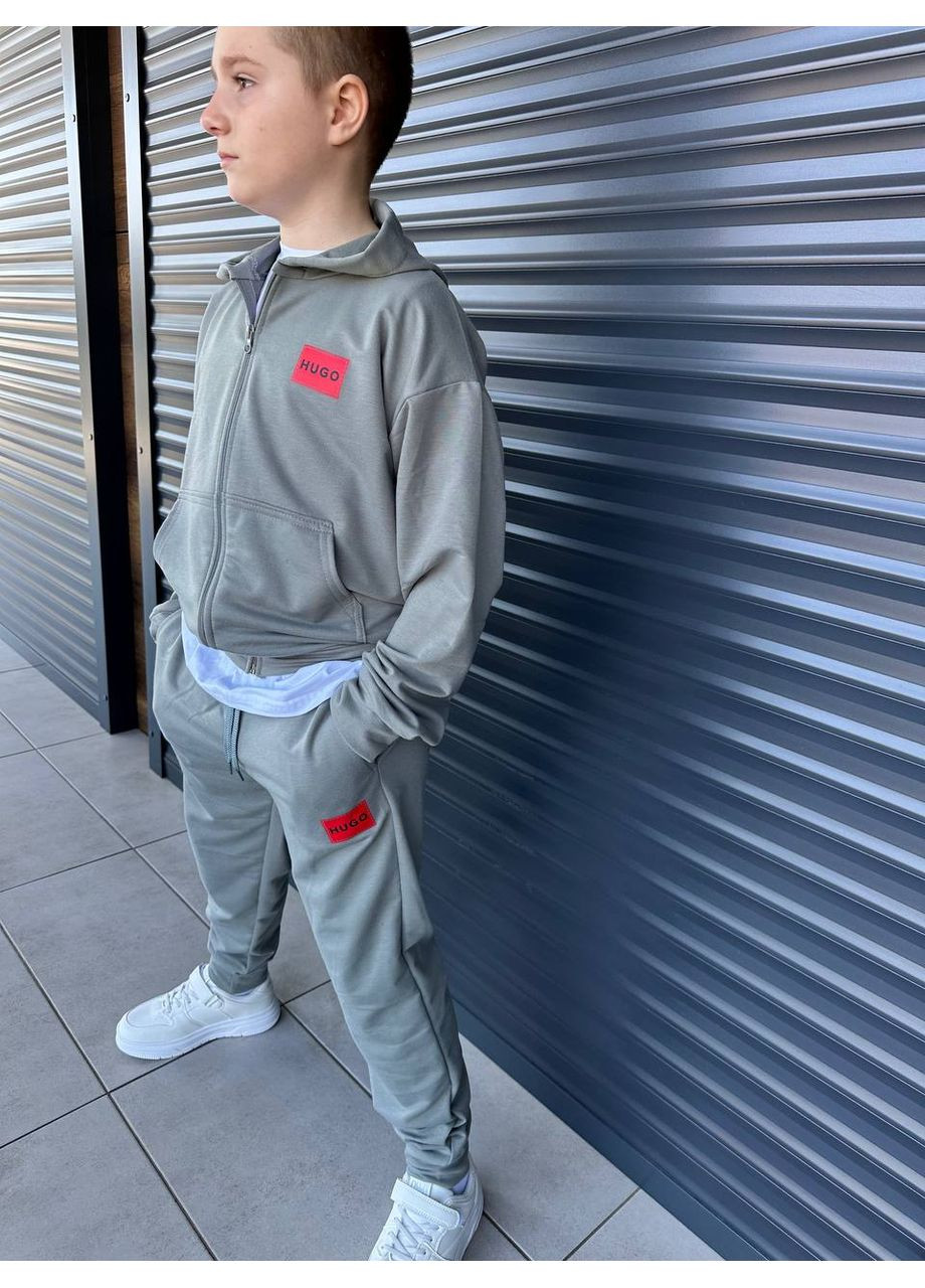 Сірий костюм джентельмен для хлопчика,бомбер та штани Україна