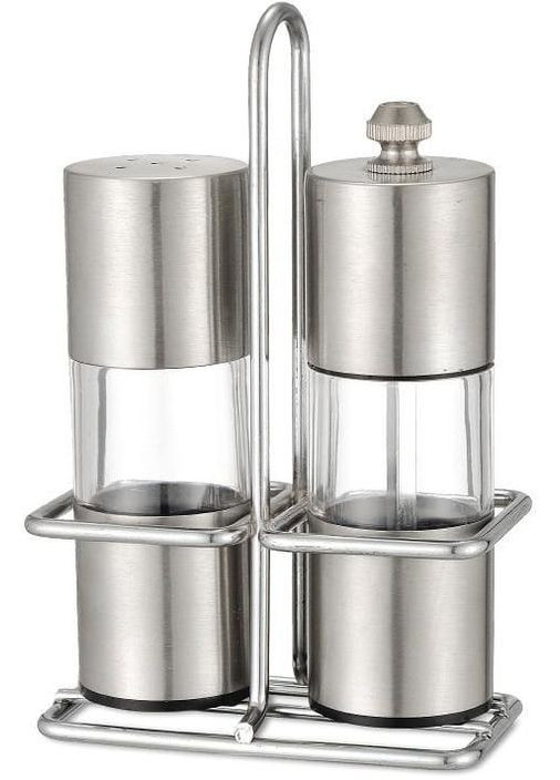 Набор для специй перцемолка и солонка на подставке из нержавеющей стали для кухни и стола Kamille (368988415)