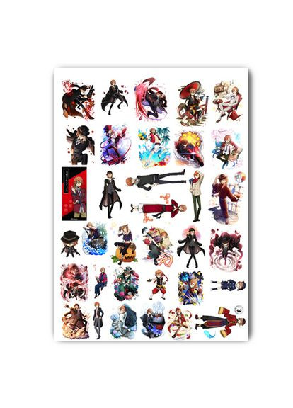 Стикеры аниме Великий из бродячих псов Чуя А3 лист (stik_121) No Brand (327007031)