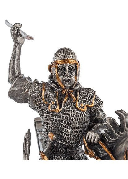 Статуетка олов'яна Воїн на коні 10х9,5 см 1903552 мініатюра Veronese (302239526)