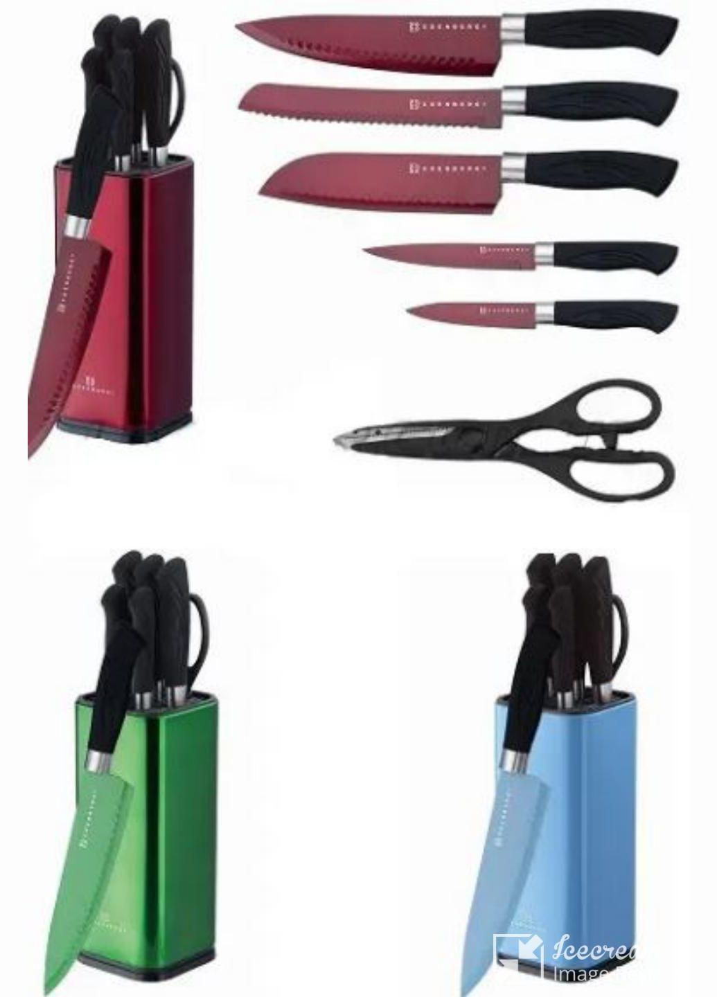 Набір ножів з підставкою 7 предметів EB11027 Edenberg комбінований,