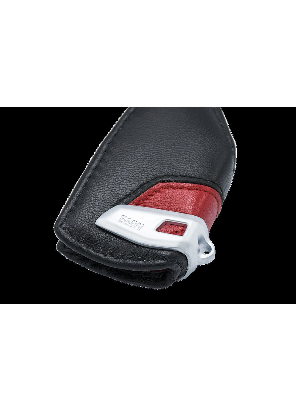 Кожаный чехол футляр для ключа со стальным зажимом, цвет Red BMW (360949269)