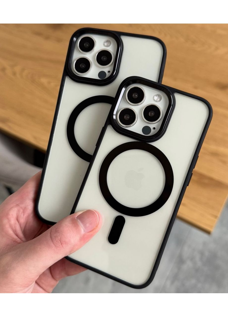 Чохол на 13 PRO Acrylic Magsafe для Apple прозорий магнітний / бортик / Magnetic Black No Brand (369136923)