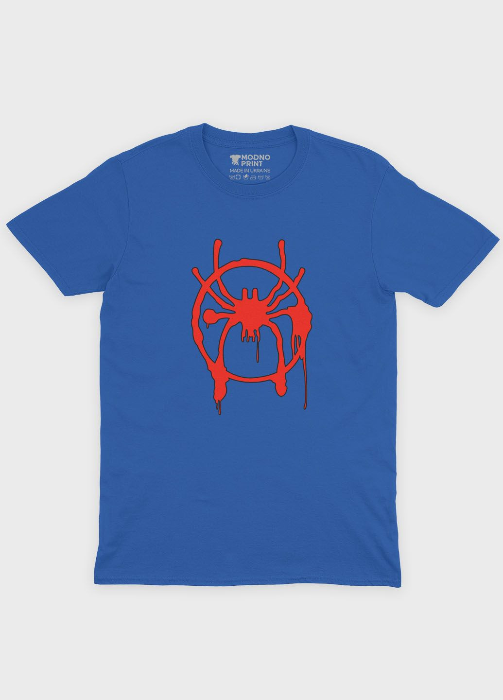Синя демісезонна футболка для дівчинки з принтом супергероя - людина-павук (ts001-1-grr-006-014-109-g) Modno