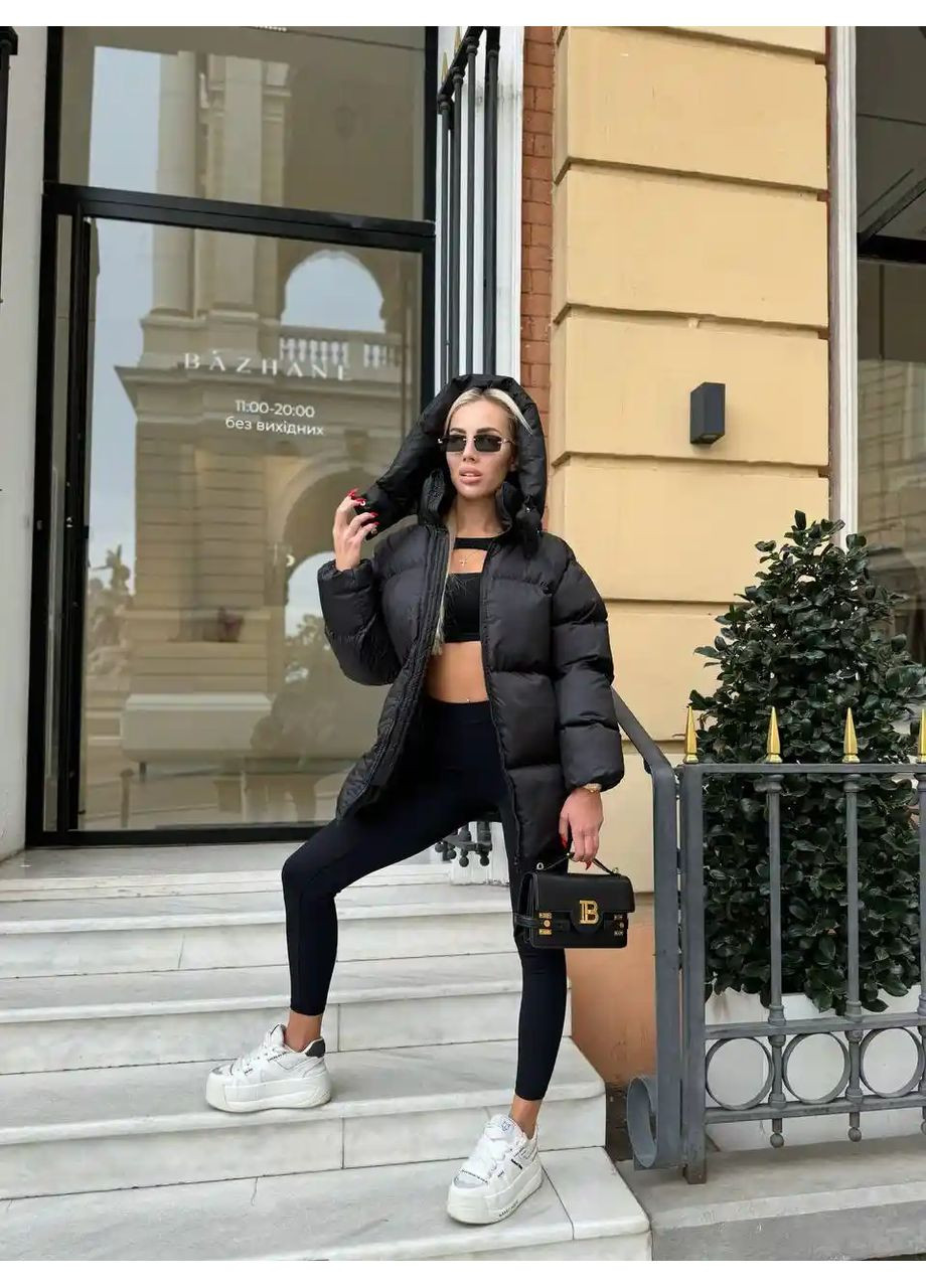 Черный зимний Пуховик No Brand