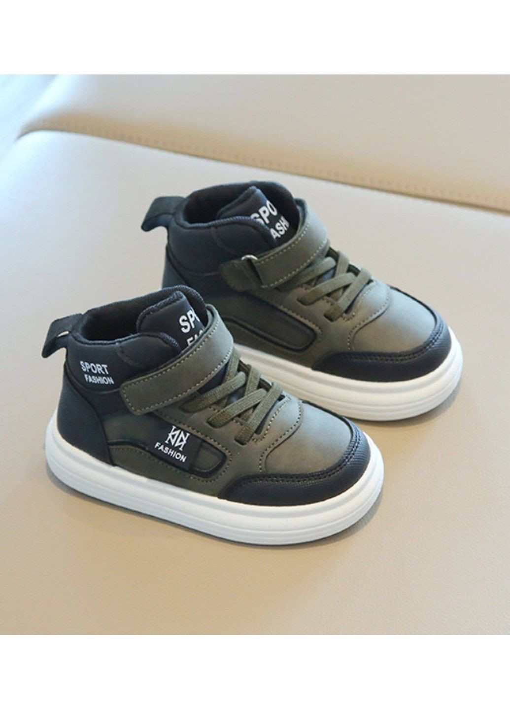 Зеленые демисезонные детские хайтопы No Brand