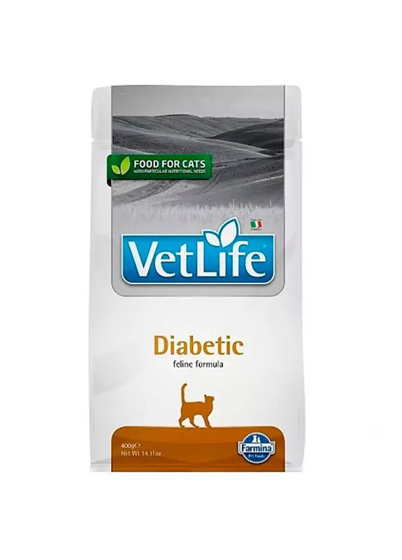 Vet Life Diabetic - Сухий корм-дієта для кішок, що страждають на цукровий діабет - 400 г Farmina (327070322)