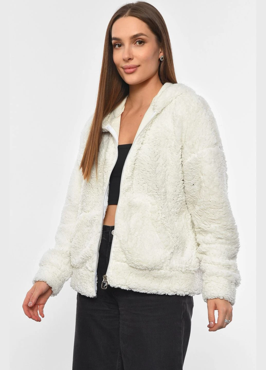 Худі жіноче тедді білго кольору Let's Shop (304971421)