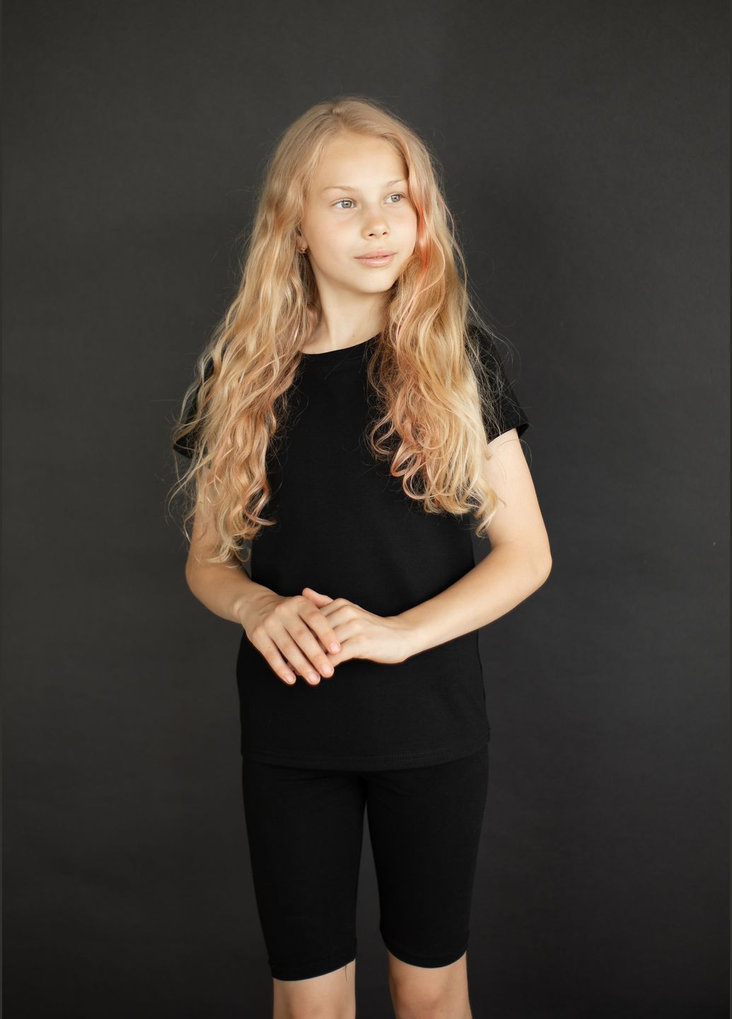 Черная летняя футболка детская "black&white" из двунитки чона No Brand