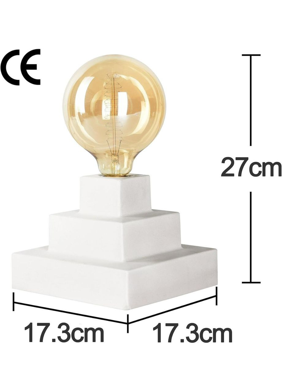 Винтажная настольная лампа MUSE с белым цементным пьедесталом 40 Вт 17.4см Белый No Brand (301221936)