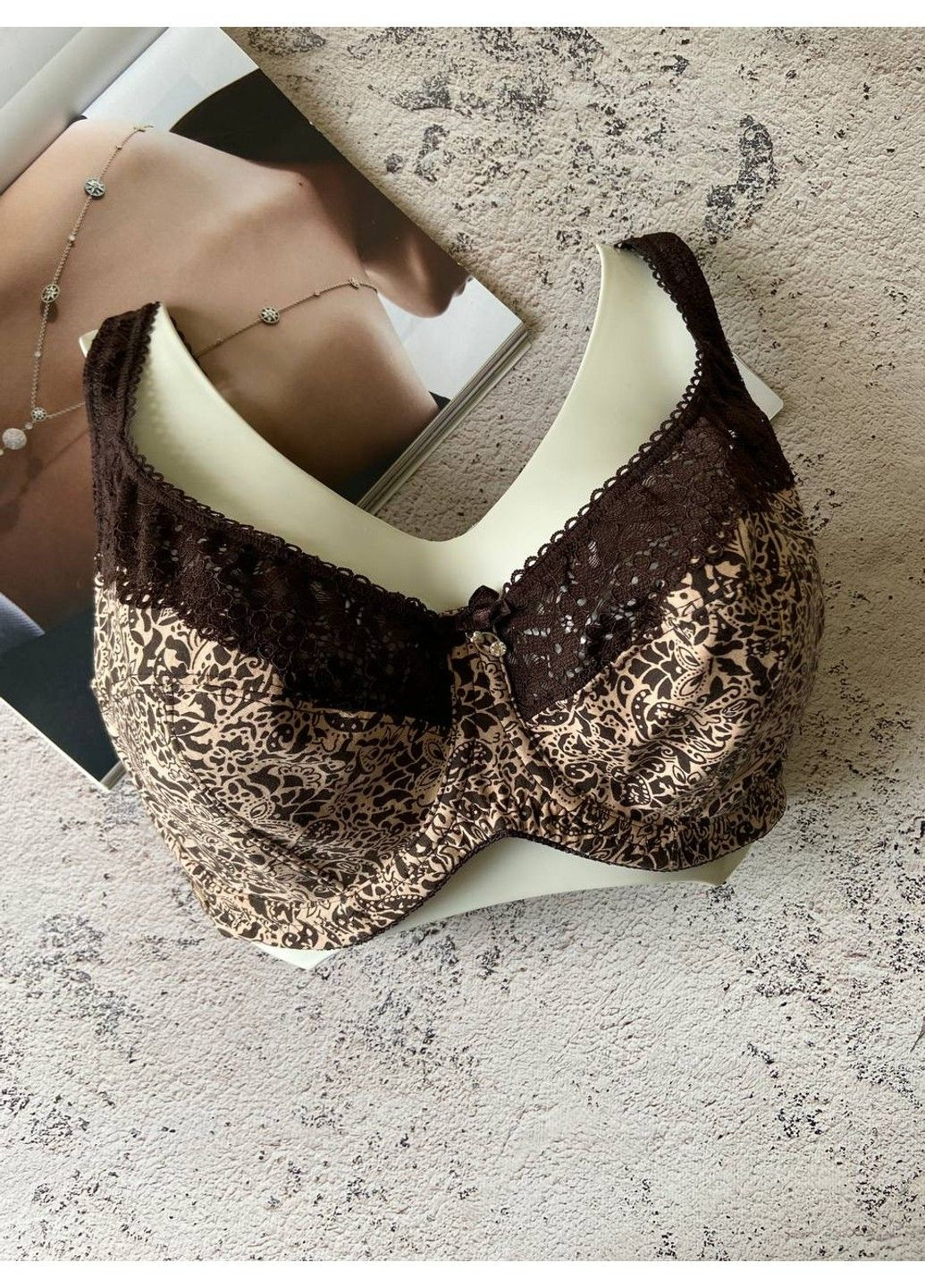 Коричневий коричневий бюстгальтер великих розмірів, ліфчик без поролону на чашку f Lanny Mode