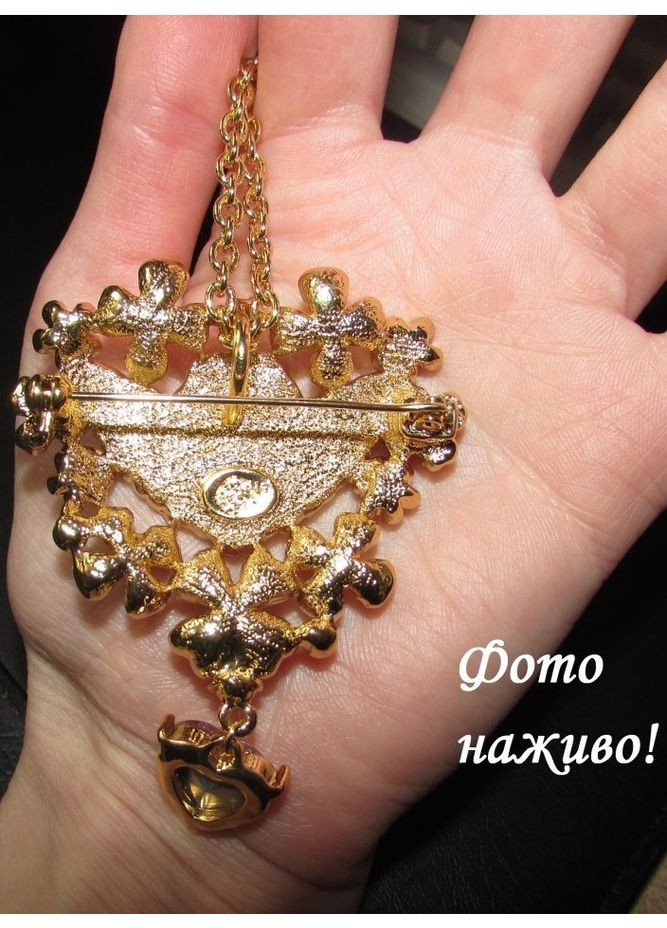 Кулон-брошь на цепочке ангел в цветах, 2609 No Brand (362050369)