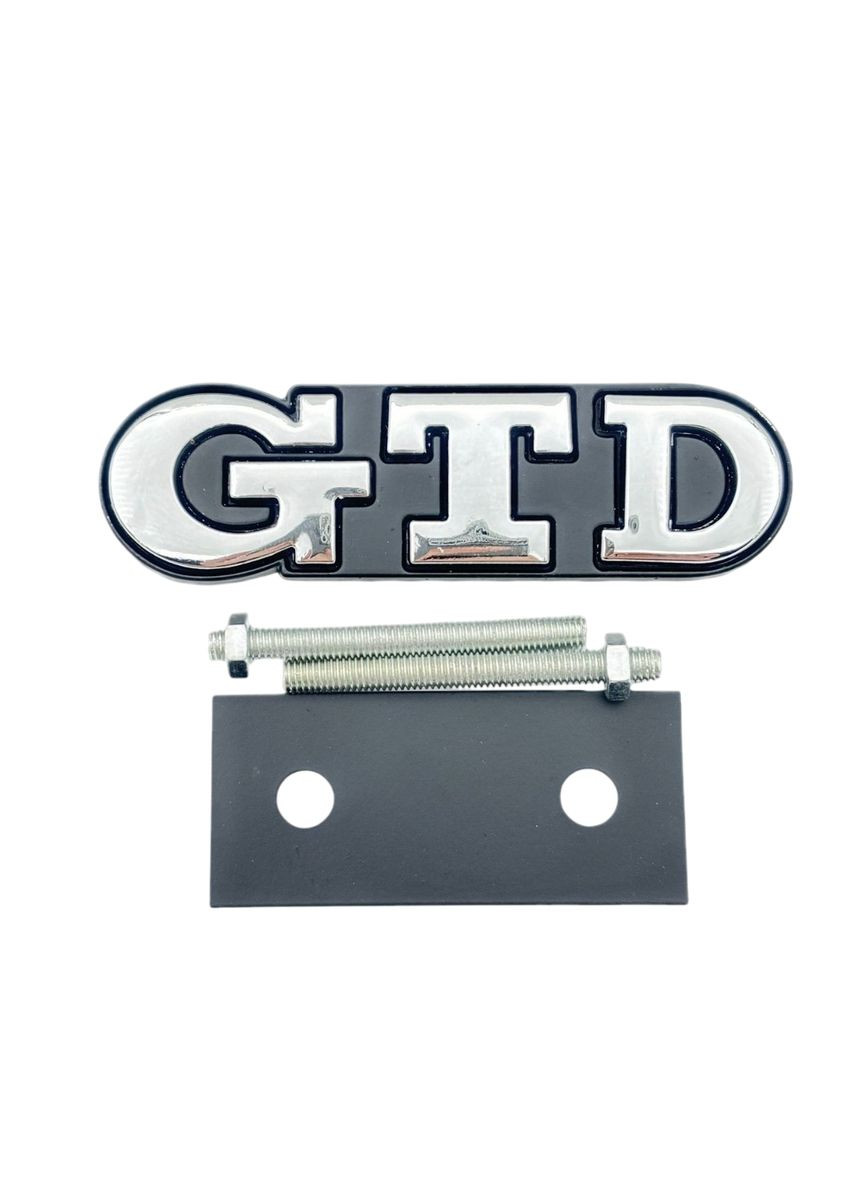 Емблема напис GTD для в решітку срібляста 90х27 мм метал (на кріпленнях) Volkswagen (369610451)