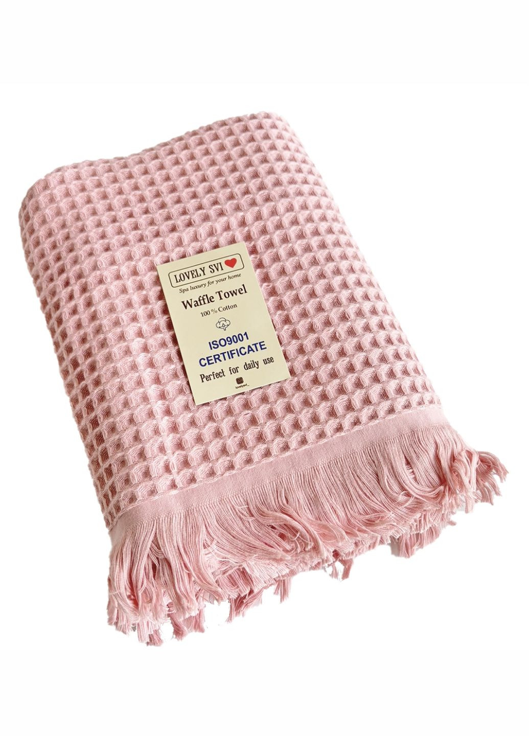 Lovely Svi вафельное полотенце - хлопок - для ванной, отелей, спа - xxl 90х180 см -розовый однотонный розовый производство - Китай