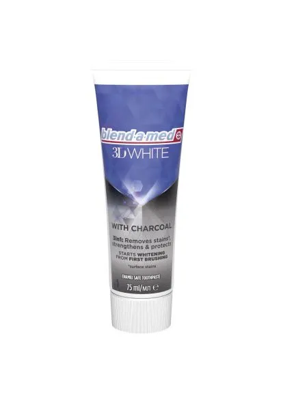 Зубная паста 3D White С древесным углем 75 мл (8006540793114) Blend-a-Med 3D White З деревним вугіллям 75 мл (401012090)