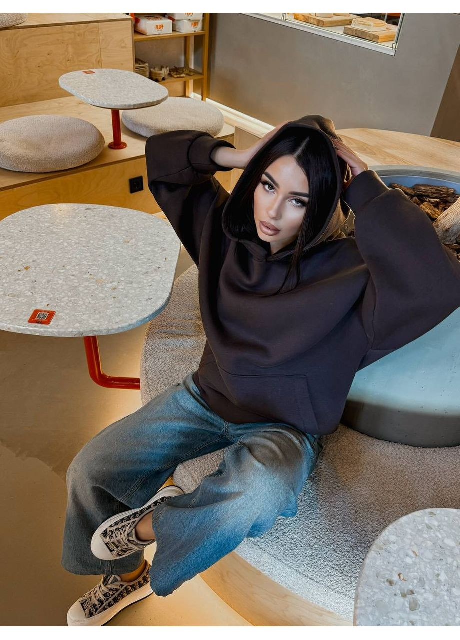 Оверсайз худі з капюшоном ЗАМІРИ В ОПИСІ GD/GL Модний простір (366438297)