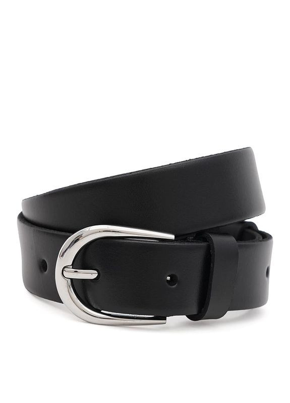 Жіночий ремінь шкіряний 100v1genw95 Чорний Borsa Leather (302972779)