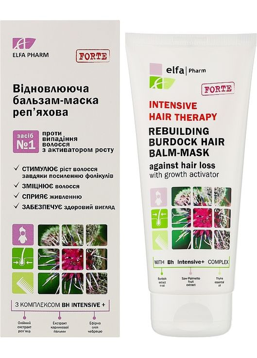 Відновлювальна бальзам-маска реп'яхова проти випадіння волосся 200ml (60961-31015918) Elfa Pharm (368644778)