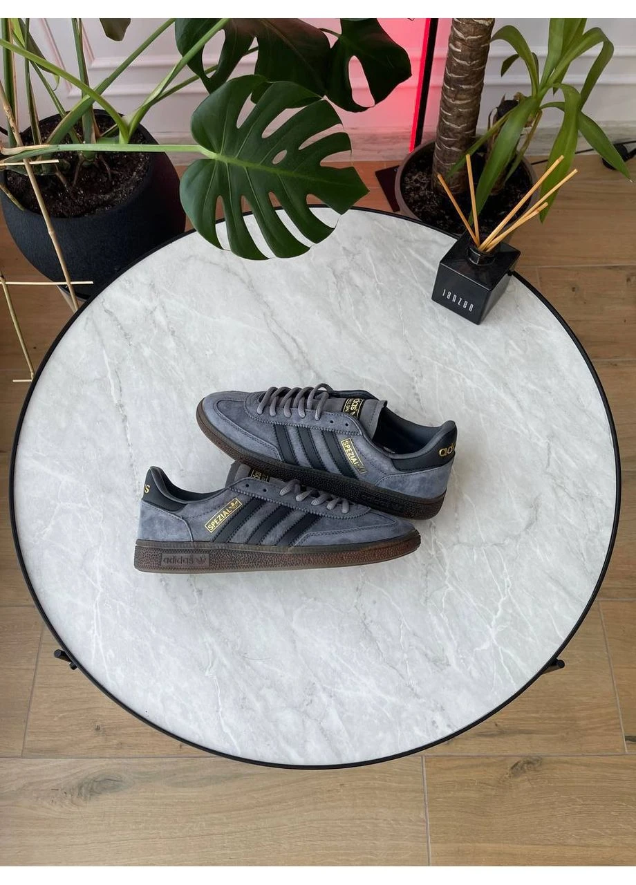Кроссовки женские и мужские Adidas Spezial Grey Black Brown | Адидас Спешел темно-серые No Brand тёмно-серые демисезоны (355797391)