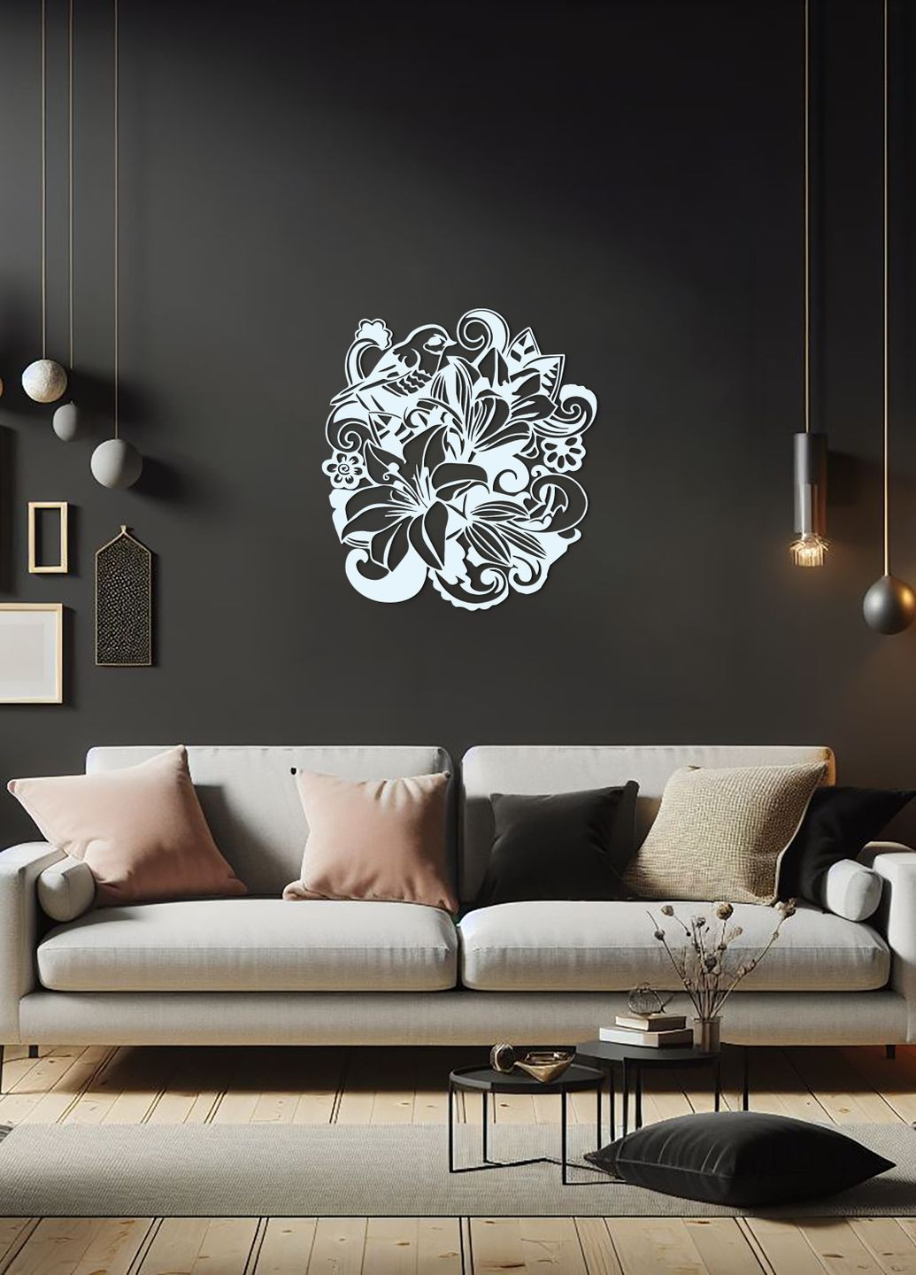 Декоративное панно на стену, деревянный декор в комнату "Лилия цветущая", интерьерная картина 70х80 см Woodyard (292113790)