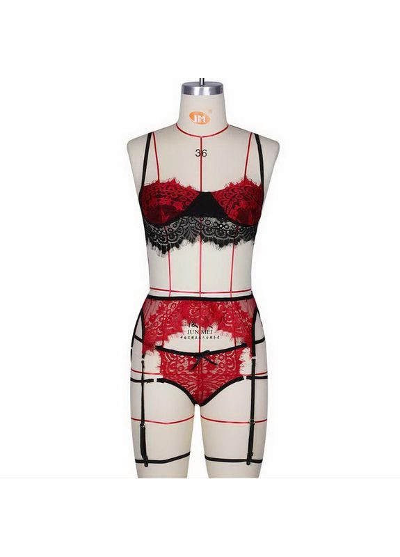 Красный демисезонный комплект белья «элегия» No Brand