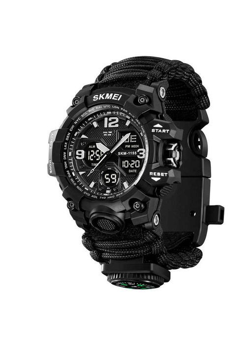 Армійські електронні годинники 1155BKBK PARACORD, Годинники армійські оригінал XQ-75 Skmei (354829570)