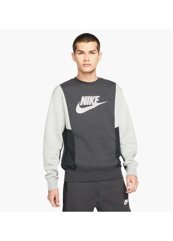 Комбинированный свитшот m nsw hybrid flc crew bb dj5075-032 Nike (399396748)