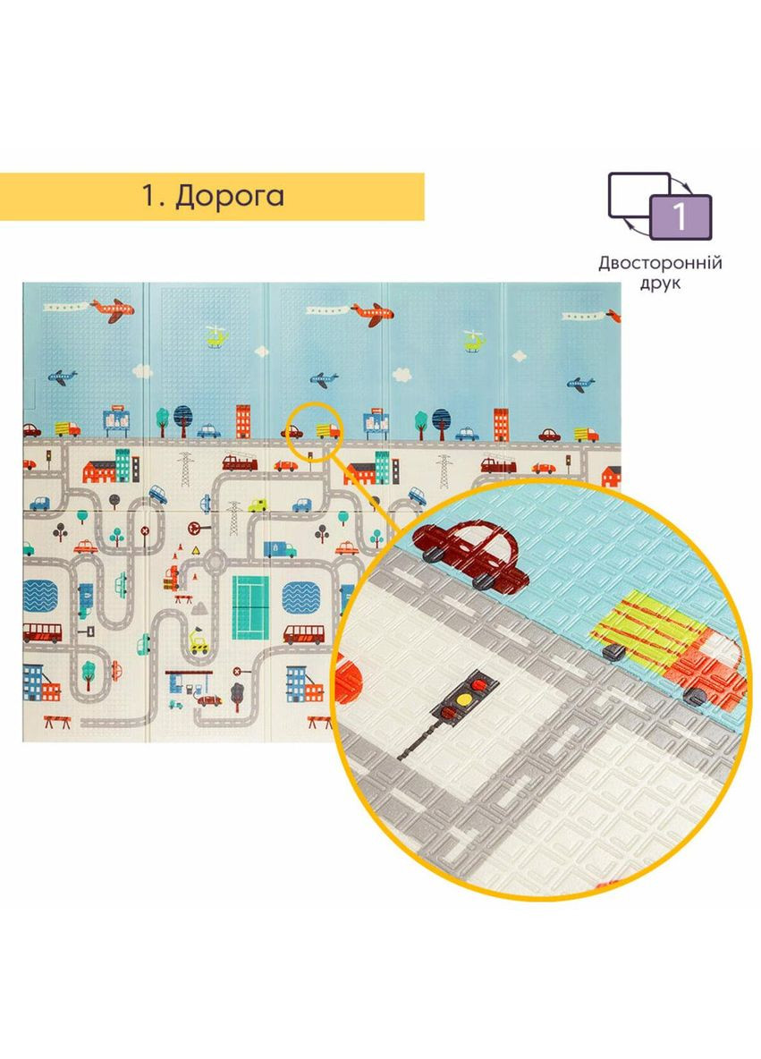Дитячий складаний розвиваючий термокилимок 200х150х0.6см "Дорога | Ліс" (235) SW-00000155 Mat4baby (354829484)