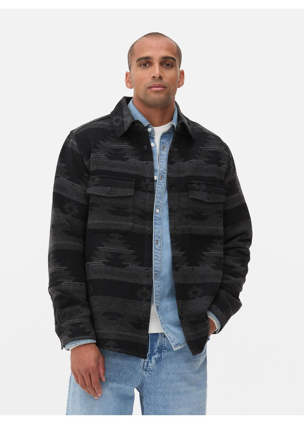 Куртка-сорочка,чорний-сірий в візерунки, Primark (369624130)