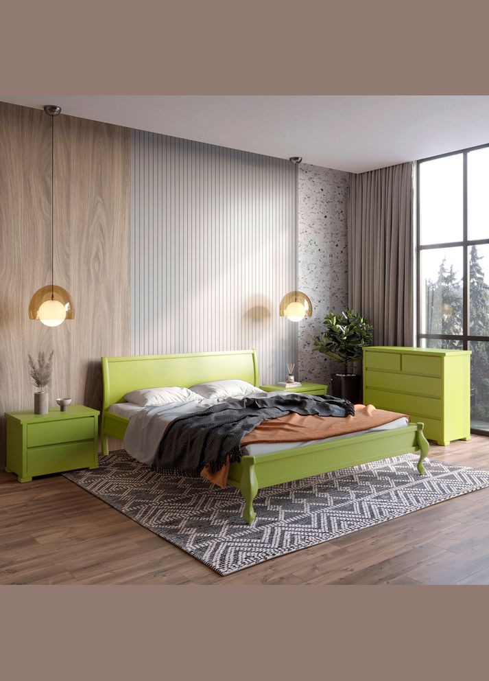 Односпальне дерев'яне ліжко Палермо (S3050G70Y) 70х200 см (MBG-11308) Mebigrand (366086482)