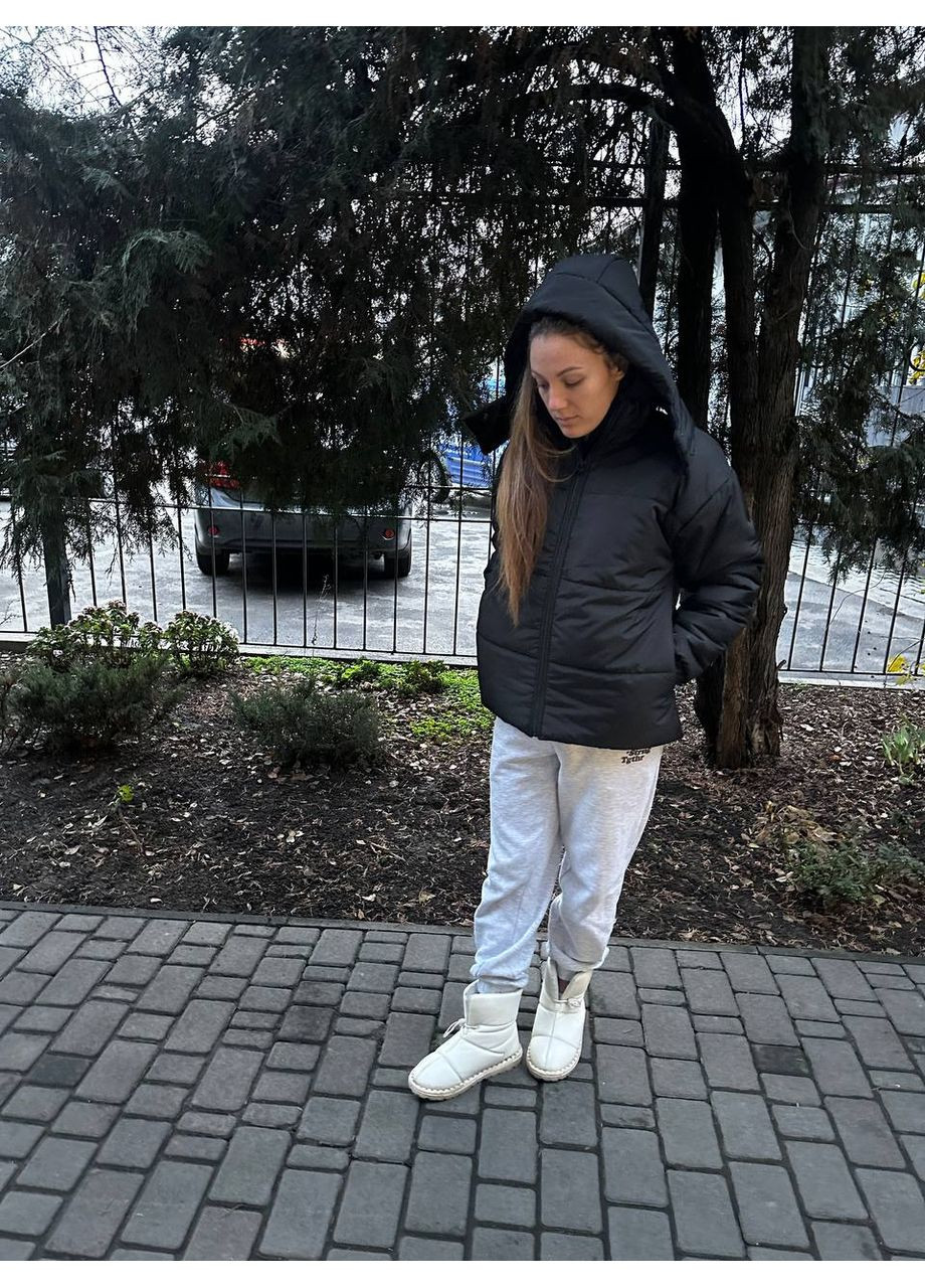 Черная зимняя ✨женский теплый пуховик с капюшоном и боковыми фиксаторами замеры в описании✨ куртка-пальто DK/DL Мода без кордонів