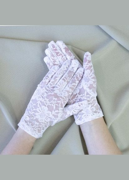 Рукавички мереживні 22 см Білі No Brand (342065540)