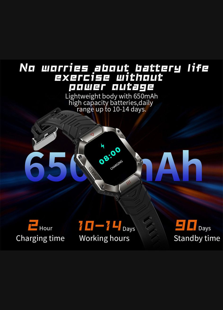 Смарт-годинник чоловічий спортивний з компасом, батарея 650mAh Lige (302310551)