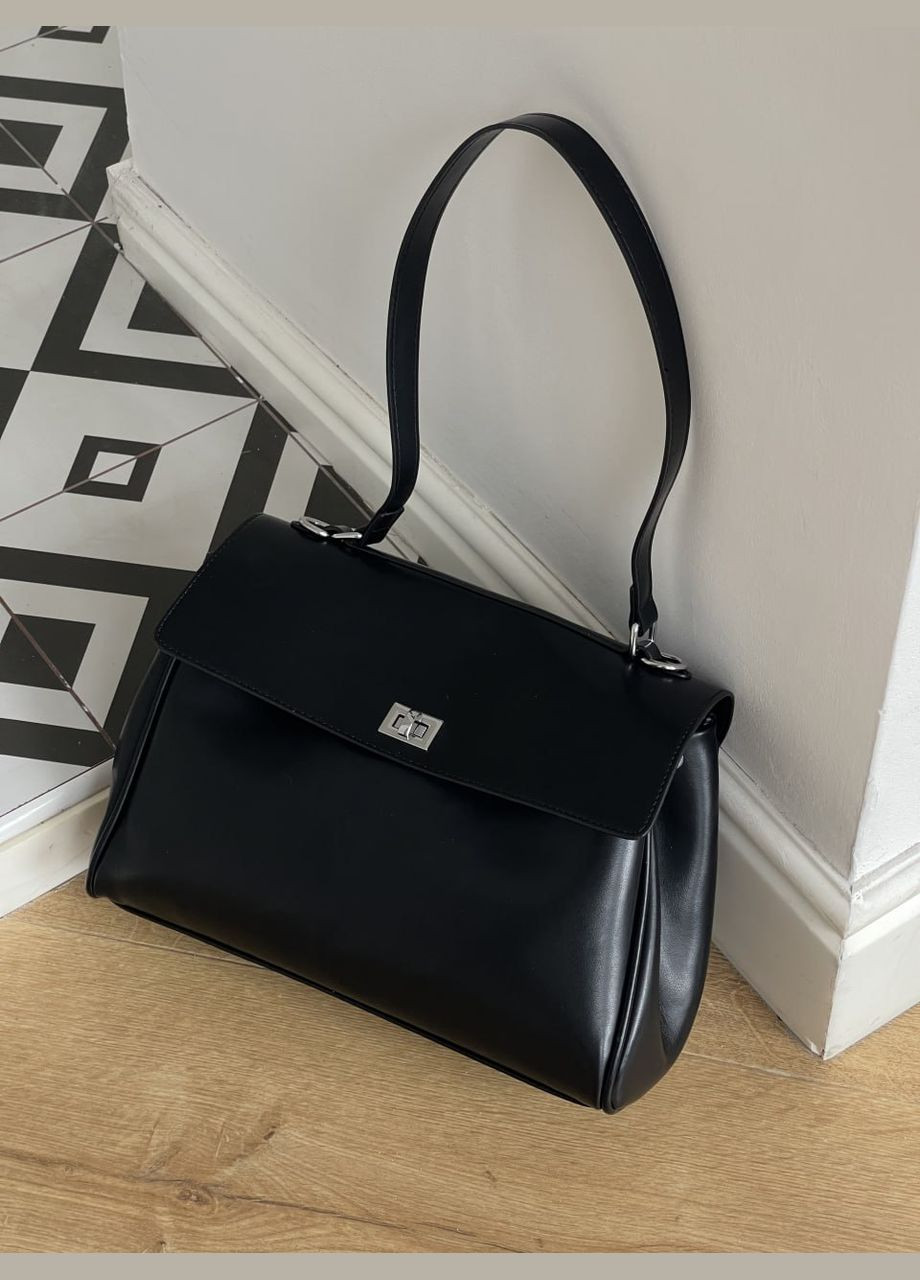 Жіноча однотонна з ручкою чорна No Brand сумка (327878042)