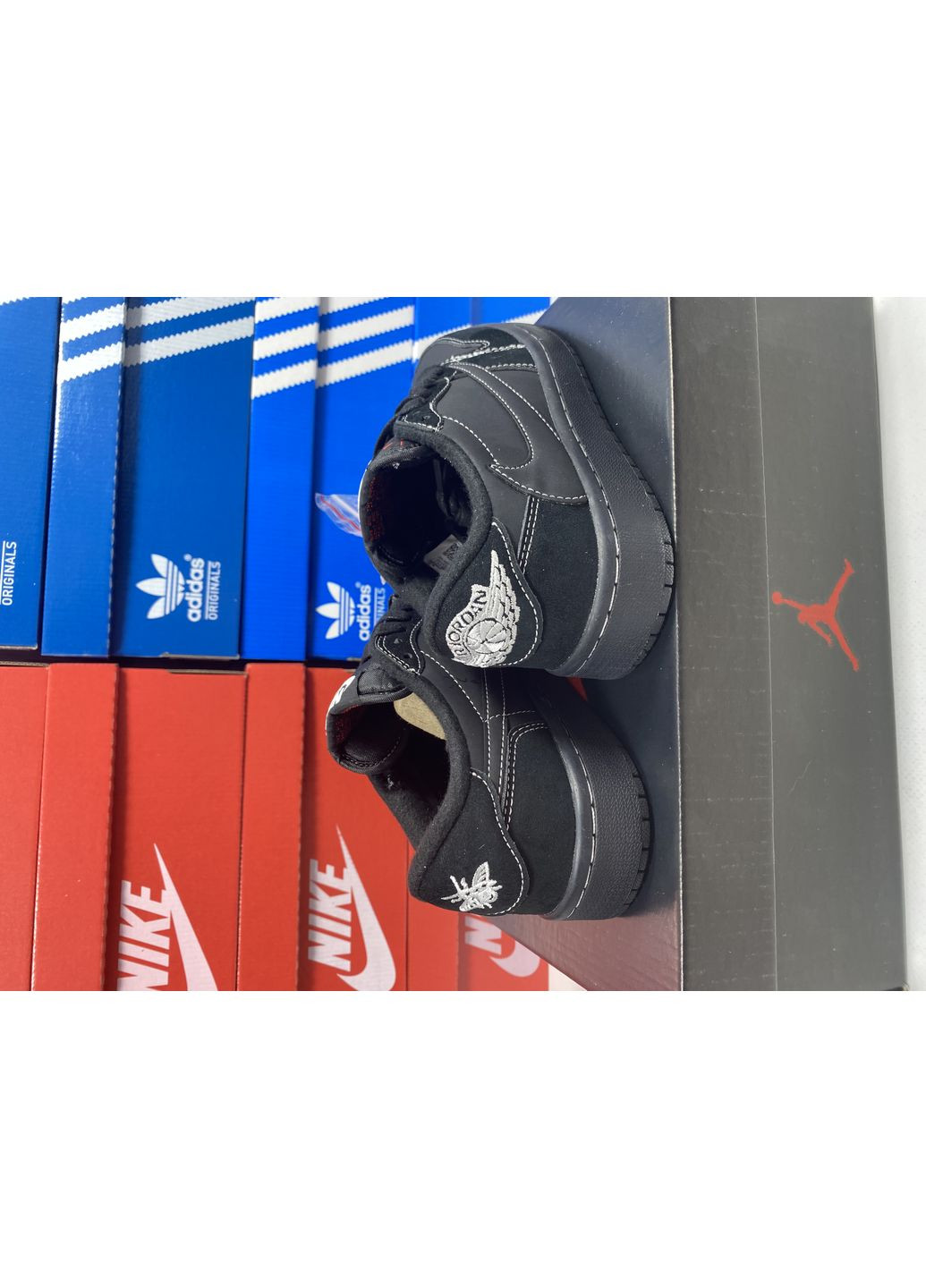 Черные демисезонные кроссовки мужские nike jordan 1 low og travis scott black найк аир джордан No Brand