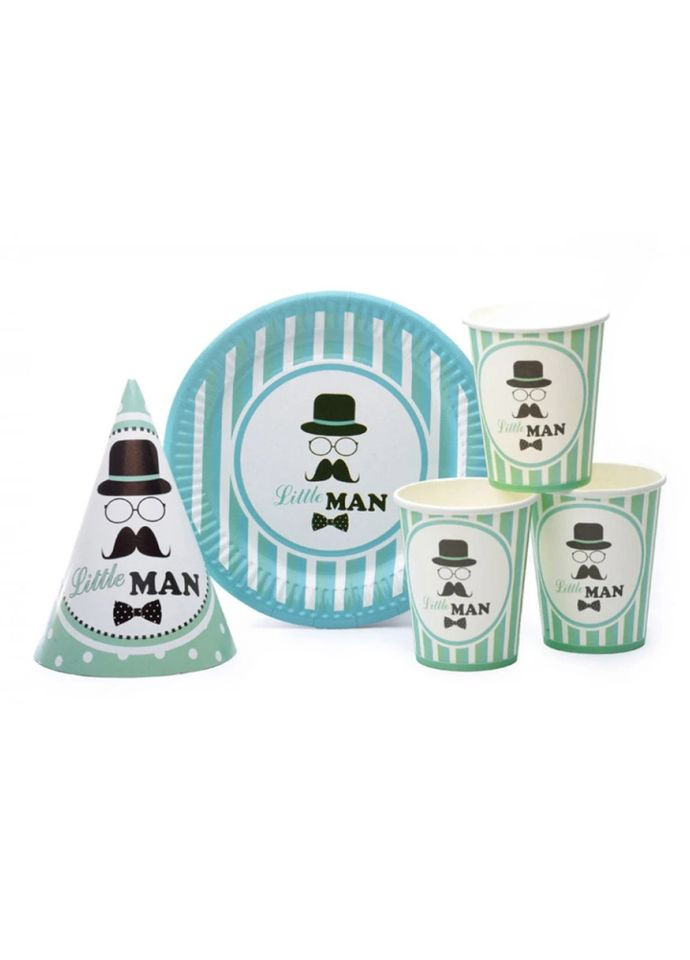 Набор посуды с колпачками "Little Man" 8020-0002 на 10 человек No Brand (354775159)