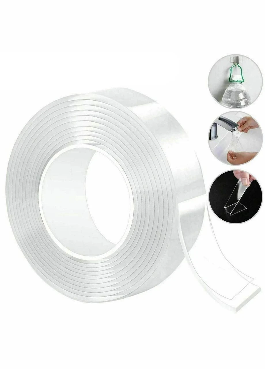 Клейкая лента многоразовая сверхсильная Ivy Grip Tape 3 м скотч Прозрачная (R051383) DACIA (389294955)