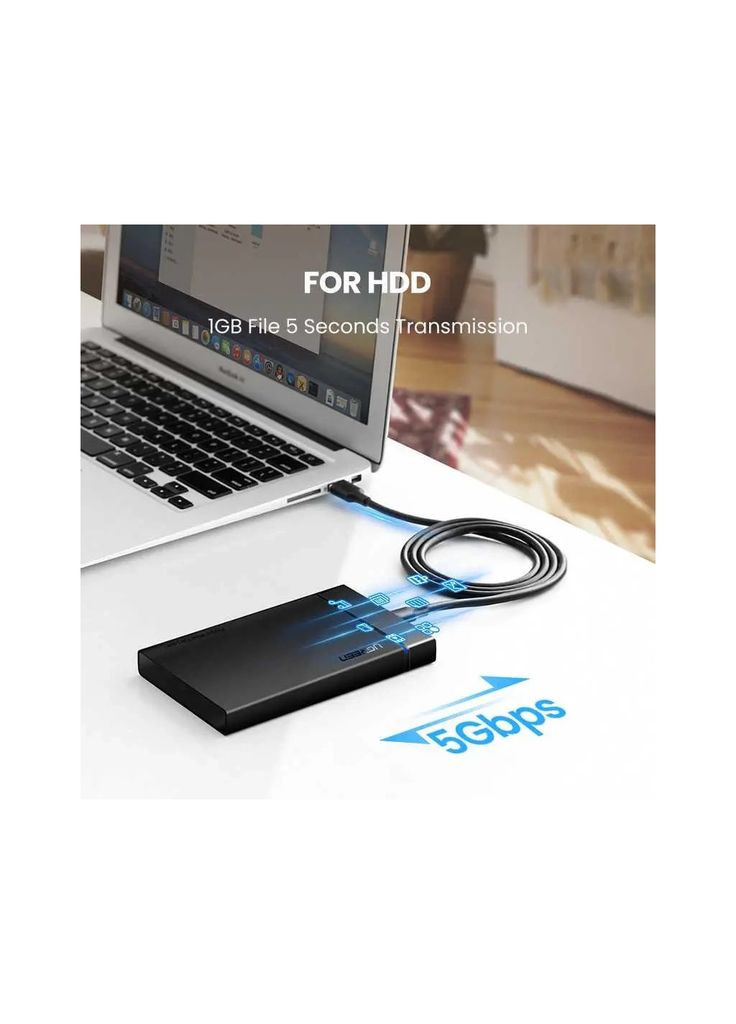 Дата кабеля USB 3.0 AM to USB-C 1.5m 3A US184 (m497341) Ugreen USB 3.0 AM to USB-C 1.5m 3A US184 black (367072369)