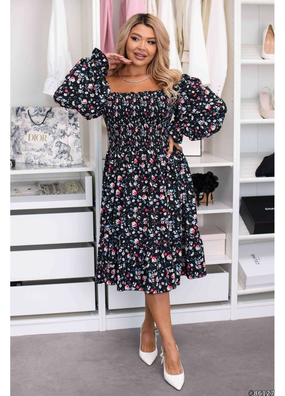 Черное повседневный платье женское стильное демисезонное LeVi