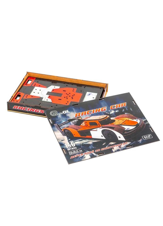 Дерев'яний 3D конструктор Racing Car Puz-01037, 146 деталей PuzzleOK (337500164)