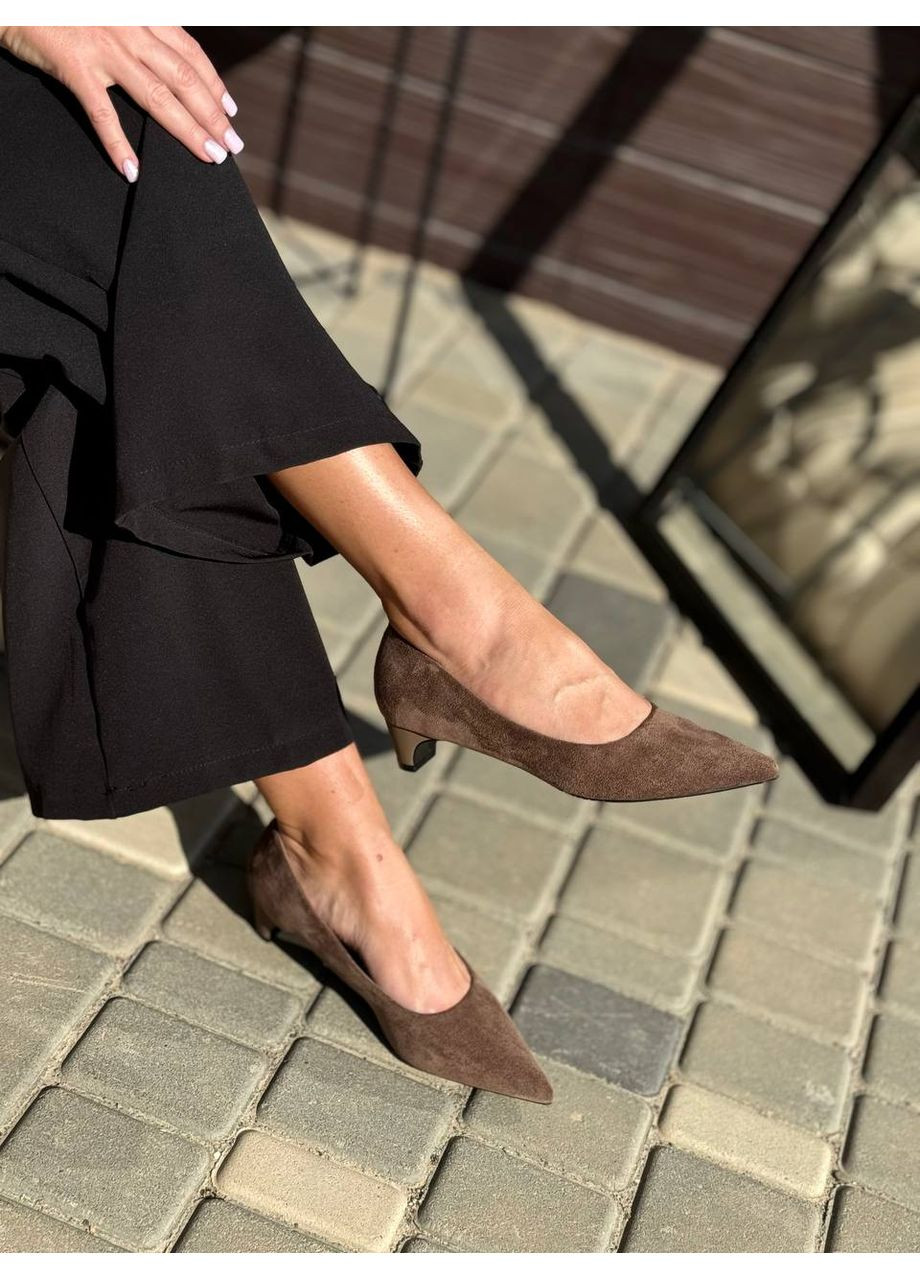 No Brand Элегантные женские туфли кофейный з искусственная замша, — демисезон (360948771)