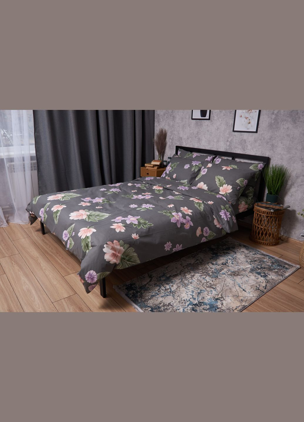 Комплект постільної білизни Бязь Gold Люкс полуторний 143х210 наволочки 2х40х60 (MS-820004250) Moon&Star Gerbera (288536187)