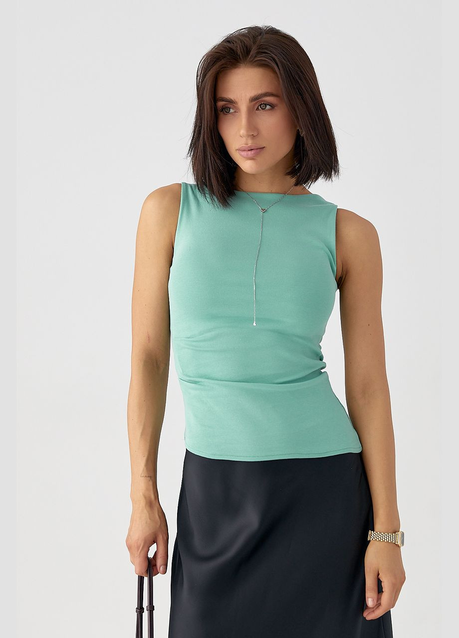 Трикотажная майка с асимметричным низом Lurex — 328633512