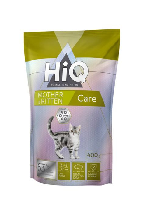 Сухий корм для кошенят до 1 року, для вагітних і кішок, що годують Kitten and mother care 400 г (HIQ46388) HIQ (359854699)