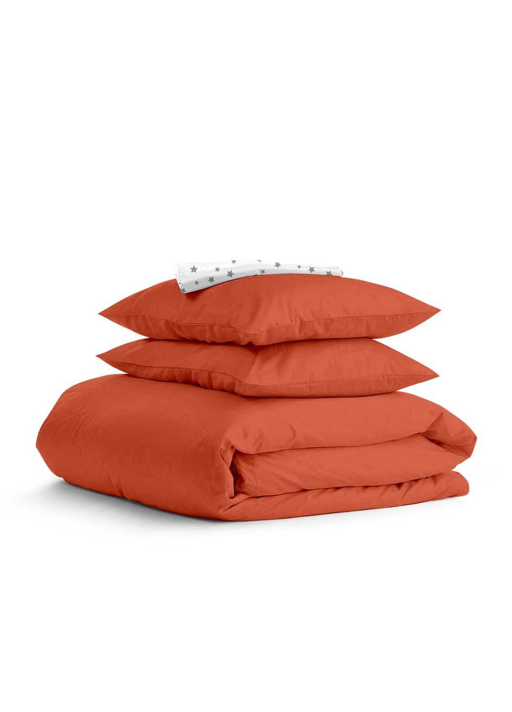 Євро постіль з простирадлом на гумці Rust CS5 200х220 см Cosas (307475629)