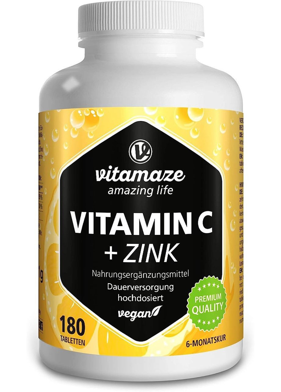 Витамин С 1000 мг + биофлавоноиды + цинк 180 таблеток Vitamaze (299717674)