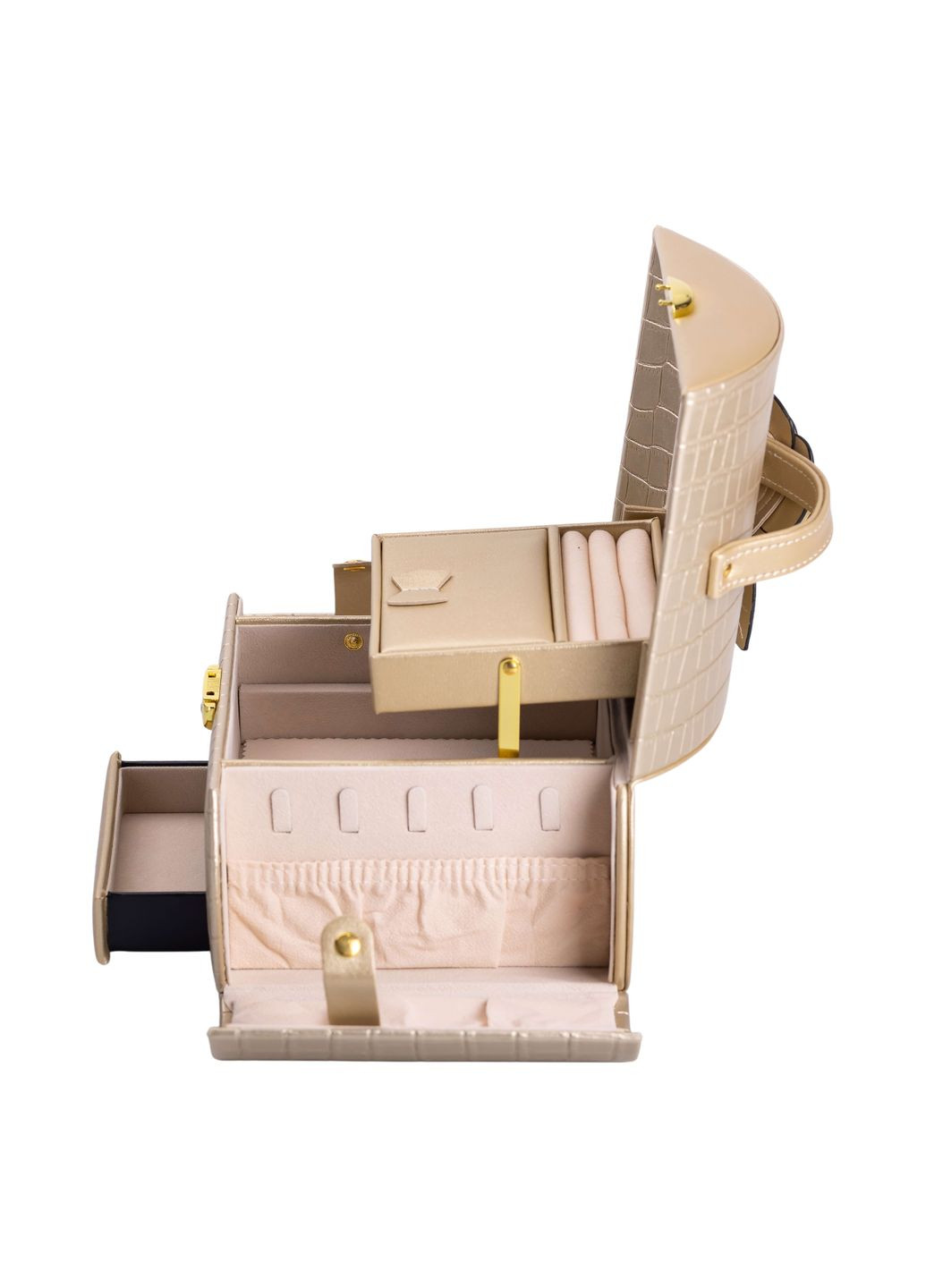 Кейс-органайзер для прикрас із защіпкою 24х17х18 см, золотистий Yiwu (328603013)