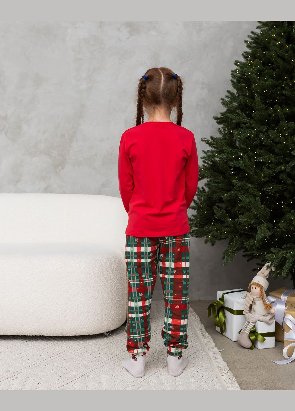 Красная пижама на девочку-подростка со штанами Nicoletta